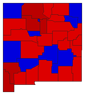 1968 New Mexico County Map of General Election Results for Secretary of State