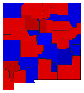 1968 New Mexico County Map of General Election Results for State Treasurer