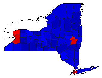 1968 New York County Map of General Election Results for President