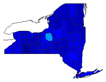 1968 New York County Map of General Election Results for Senator