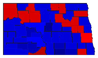 1968 North Dakota County Map of General Election Results for Lt. Governor