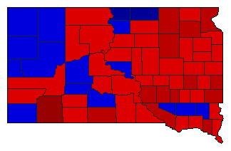 1968 South Dakota County Map of General Election Results for Senator