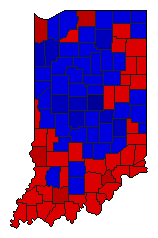 1970 Indiana County Map of General Election Results for Senator
