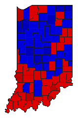 1970 Indiana County Map of General Election Results for State Treasurer