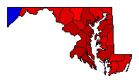 1970 Maryland County Map of General Election Results for Lt. Governor