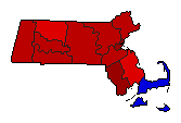 1970 Massachusetts County Map of General Election Results for State Treasurer