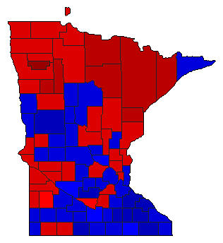 1970 Minnesota County Map of General Election Results for State Auditor