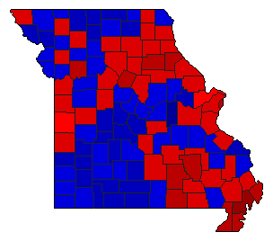 1970 Missouri County Map of General Election Results for Senator