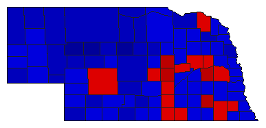 1970 Nebraska County Map of General Election Results for Senator