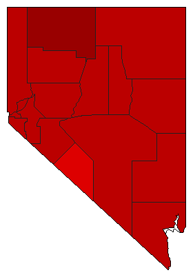 1970 Nevada County Map of Democratic Primary Election Results for Controller