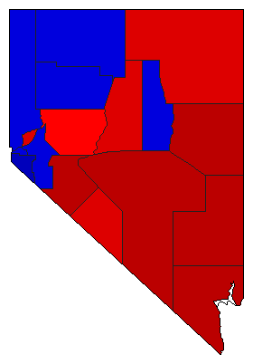 1970 Nevada County Map of General Election Results for Senator