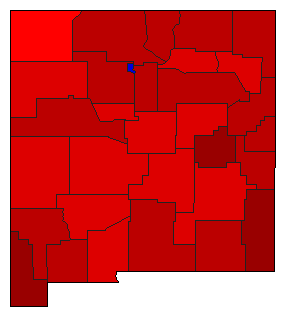 1970 New Mexico County Map of General Election Results for Secretary of State