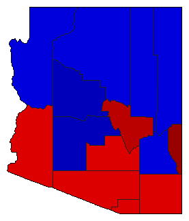 1970 Arizona County Map of General Election Results for Senator