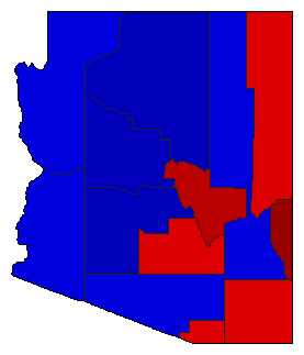 1970 Arizona County Map of General Election Results for Attorney General