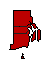 1970 Rhode Island County Map of General Election Results for Senator
