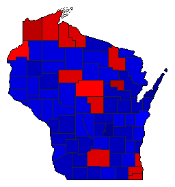 1970 Wisconsin County Map of General Election Results for Attorney General