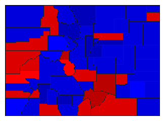 1970 Colorado County Map of General Election Results for Governor