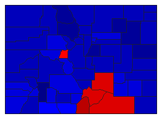 1970 Colorado County Map of General Election Results for Secretary of State