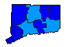 1970 Connecticut County Map of General Election Results for Senator