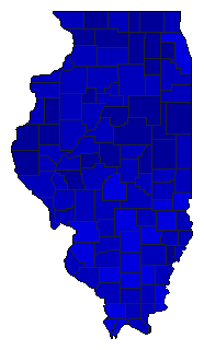 1972 Illinois County Map of General Election Results for Senator