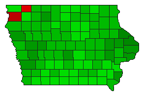1972 Iowa County Map of General Election Results for Initiative