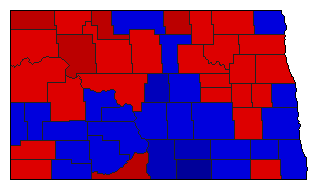 1972 North Dakota County Map of General Election Results for Lt. Governor
