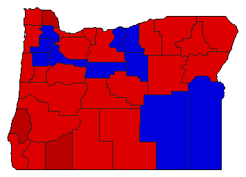 1972 Oregon County Map of General Election Results for State Treasurer