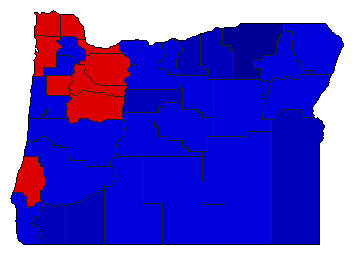 1972 Oregon County Map of General Election Results for Attorney General