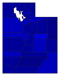 1972 Utah County Map of General Election Results for President
