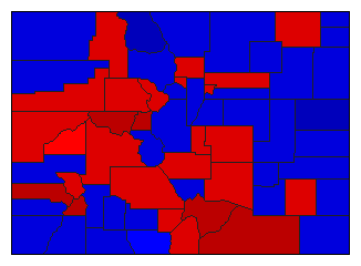 1972 Colorado County Map of General Election Results for Senator