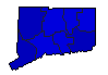 1972 Connecticut County Map of General Election Results for President