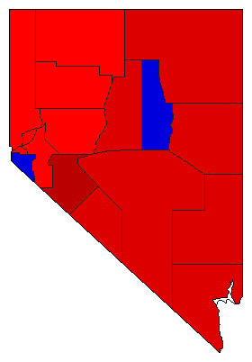 1974 Nevada County Map of General Election Results for Lt. Governor