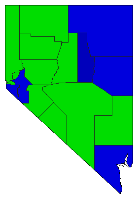 1974 Nevada County Map of Republican Primary Election Results for State Treasurer