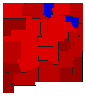 1974 New Mexico County Map of General Election Results for Secretary of State