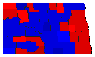 1974 North Dakota County Map of General Election Results for Senator