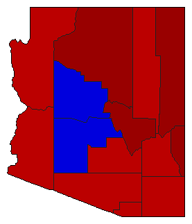 1974 Arizona County Map of General Election Results for Attorney General