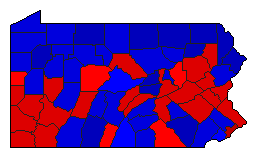 1974 Pennsylvania County Map of General Election Results for Governor