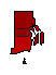 1974 Rhode Island County Map of General Election Results for Secretary of State