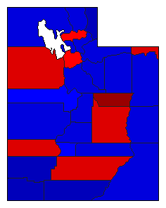 1974 Utah County Map of General Election Results for Senator