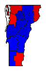 1974 Vermont County Map of General Election Results for State Auditor