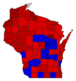 1974 Wisconsin County Map of General Election Results for Attorney General