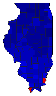 1976 Illinois County Map of General Election Results for Governor