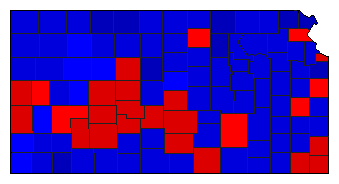1976 Kansas County Map of General Election Results for President