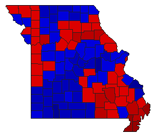 1976 Missouri County Map of General Election Results for Attorney General
