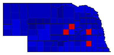 1976 Nebraska County Map of General Election Results for President