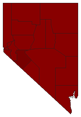 1976 Nevada County Map of Democratic Primary Election Results for Senator