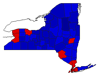1976 New York County Map of General Election Results for Senator