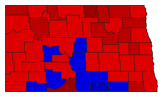 1976 North Dakota County Map of General Election Results for Insurance Commissioner