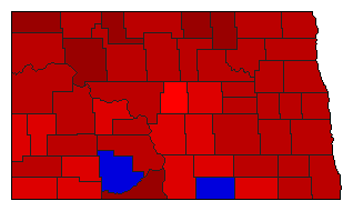 1976 North Dakota County Map of General Election Results for Agriculture Commissioner
