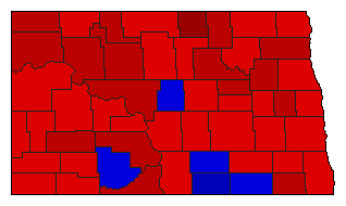 1976 North Dakota County Map of General Election Results for State Treasurer